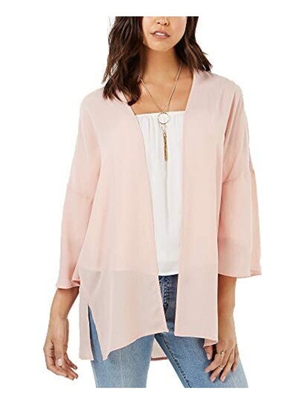 Hippie Rose Juniors 3/4 Sleeve Embroidered Kimono Size S